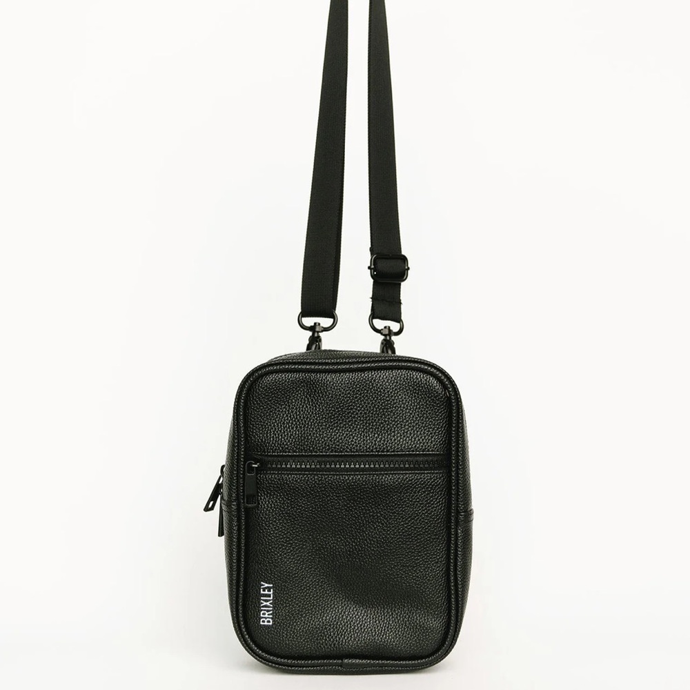 Black MEDIUM faux leather Brixley Crossbody Bag NWOT